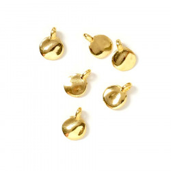 Pendentif Rond Doré à l'or fin 24K - 6 pcs