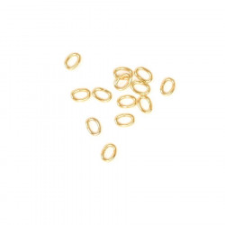 Anneau Ouvert Ovale 4 x 3 mm Doré à l'or fin 24K - 60 pcs