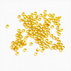 Perle à écraser ø 2 mm Doré à l'or fin 24K - 75 pcs