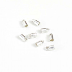 Embout de Cordon Rond 2 mm Argenté 925 - 8 pcs