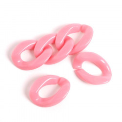 Maillon 16 x 22,5 mm Acétate Rose - 8 pcs