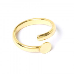 Bague Ajustable Spirale avec Plateau de 6 mm Plaqué Or 16K