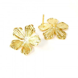 Clou d'oreille Fleurs Doré à l'or fin 24K - 2 pcs