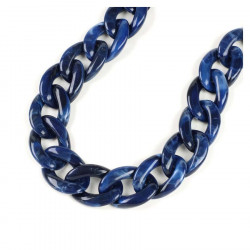 Chaine Maillons XL Acétate Bleu 45 cm