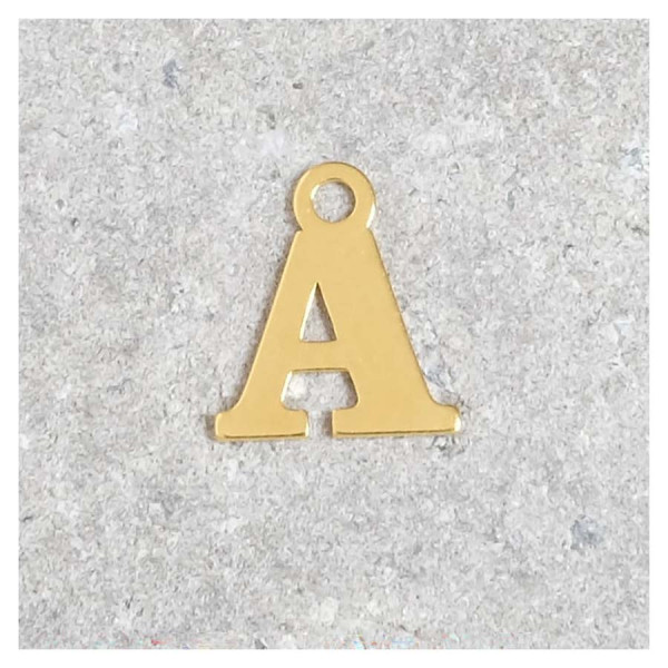 Pendentif Lettre A - Argent Massif 925 Doré à l'or 24K