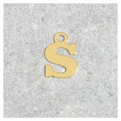 Pendentif Lettre S - Argent Massif 925 Doré à l'or 24K