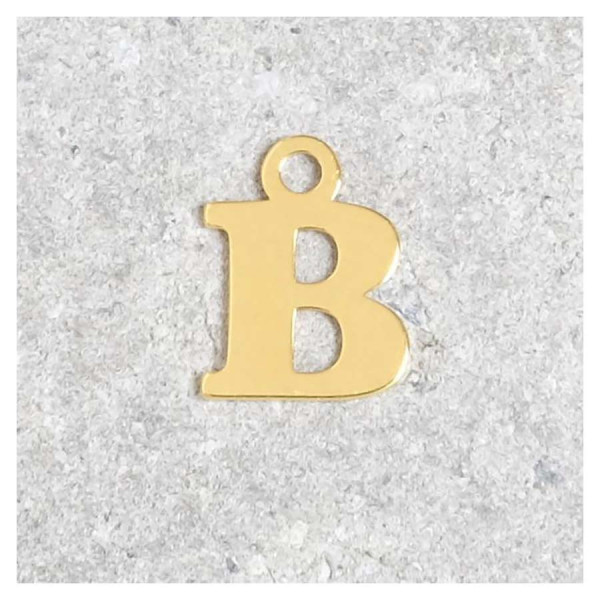 Pendentif Lettre B - Argent Massif 925 Doré à l'or 24K