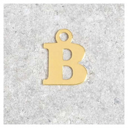 Pendentif Lettre B - Argent Massif 925 Doré à l'or 24K