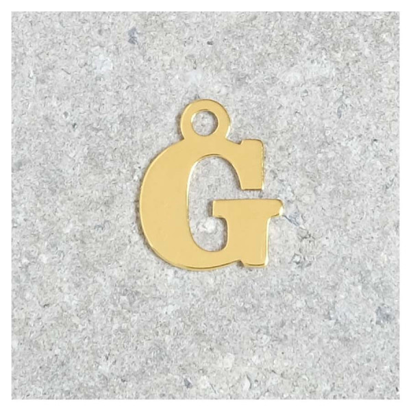 Pendentif Lettre G - Argent Massif 925 Doré à l'or 24K