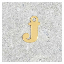 Pendentif Lettre J - Argent Massif 925 Doré à l'or 24K