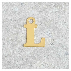 Pendentif Lettre L - Argent Massif 925 Doré à l'or 24K