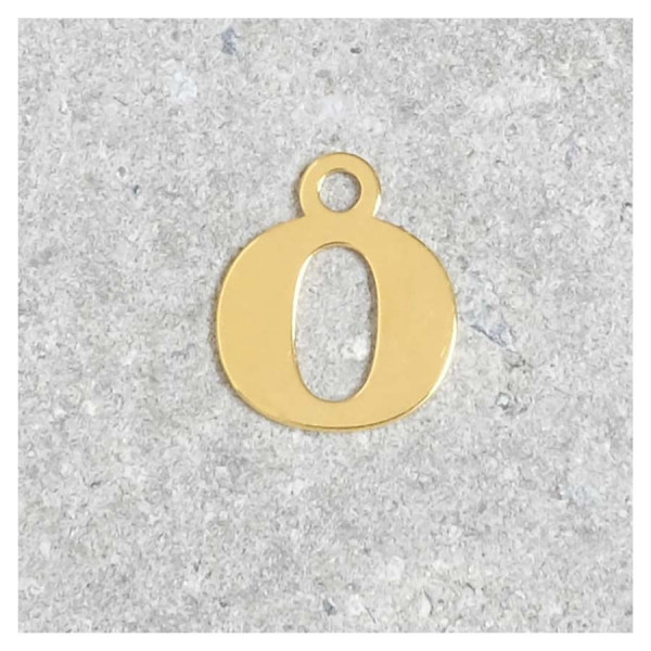 Pendentif Lettre O - Argent Massif 925 Doré à l'or 24K