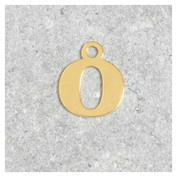 Pendentif Lettre O - Argent Massif 925 Doré à l'or 24K