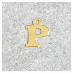 Pendentif Lettre P - Argent Massif 925 Doré à l'or 24K