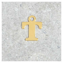 Pendentif Lettre T - Argent Massif 925 Doré à l'or 24K