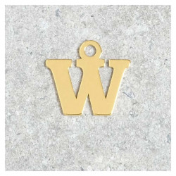 Pendentif Lettre W - Argent Massif 925 Doré à l'or 24K