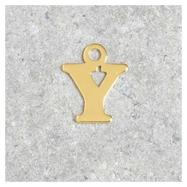 Pendentif Lettre Y - Argent Massif 925 Doré à l'or 24K