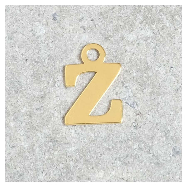 Pendentif Lettre Z - Argent Massif 925 Doré à l'or 24K