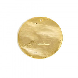 Pendentif Martelé Doré à l'or fin 24K 30 mm