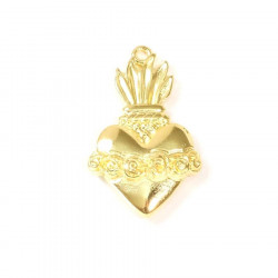 Pendentif Ex-Voto Cœur Doré à l'or fin 24K