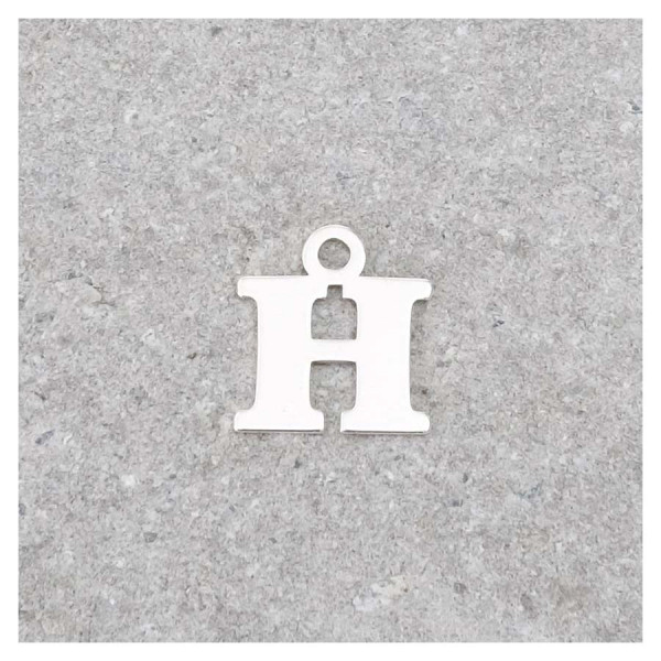 Pendentif Lettre H - Argent Massif 925