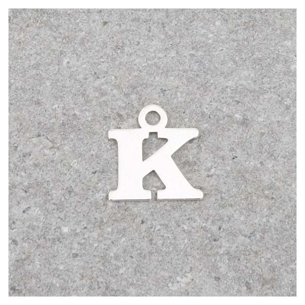 Pendentif Lettre K - Argent Massif 925