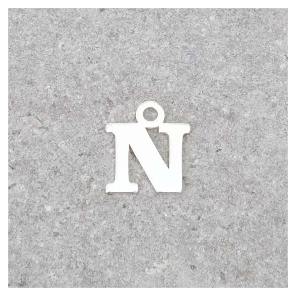 Pendentif Lettre N - Argent Massif 925