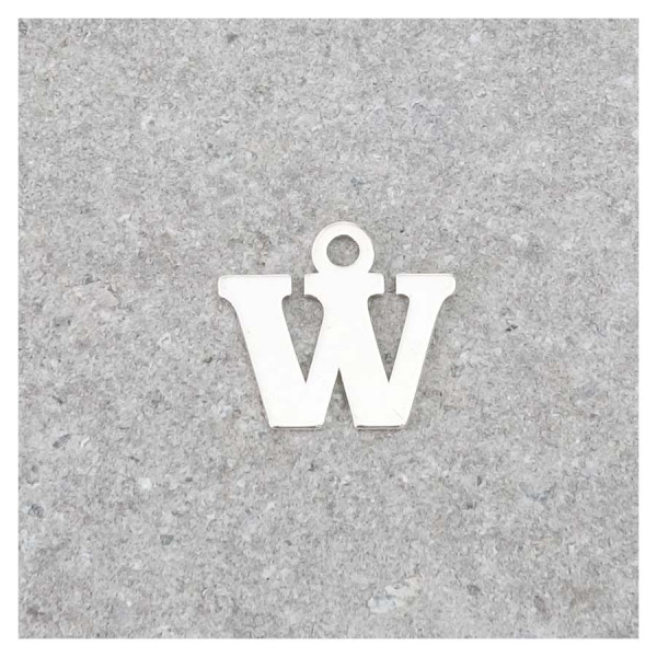 Pendentif Lettre W - Argent Massif 925