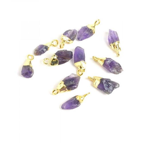 Bracelet Perles De Culture Améthyste Doré Or Jaune 14k - Fait Main, Neuf Avec étiquettes
