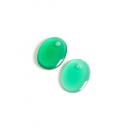 Pendentif Ovale 8 x 10 mm Pierre Naturelle Onyx Vert