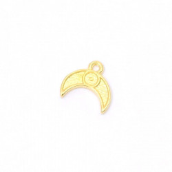 Pendentif Corne Lune Texturée Doré à l'or fin 24K - 2 pcs