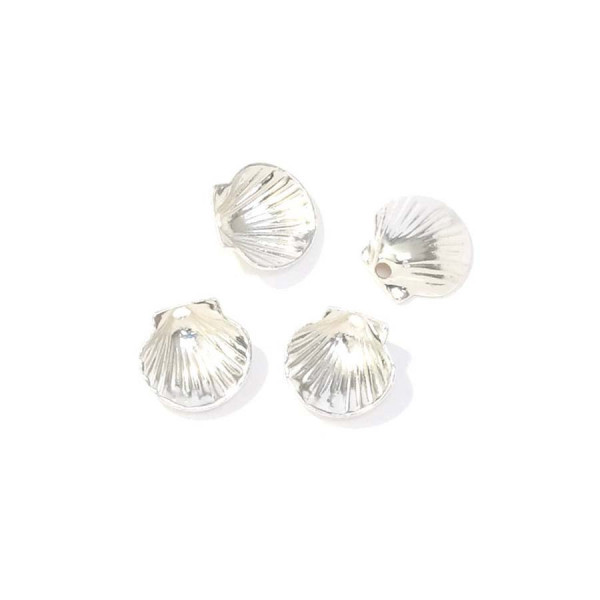 Pendentif Coquillage 7,7 x 8 mm Argenté 925 - 2 pcs