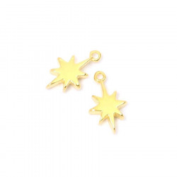 Pendentif Étoile Doré à l'or fin 24K - 2 pcs