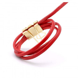 Lanière Cuir Plat 3 mm Rouge 50 cm