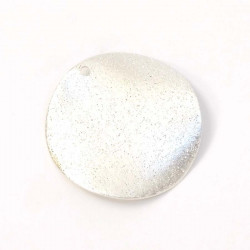 Pendentif Scintillant Rond Argenté 925 - 2 pcs