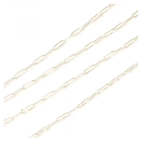 Chaîne Gourmette Laiton Argent 10 M/33 Ft + 20 Mousquetons + 50 Anneaux – Kit DIY Bijoux, 2 Mm, Bobine Anti-Nœuds