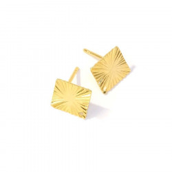 Clou d'oreille Losange ondulé Doré à l'or fin 24K - 2 pcs