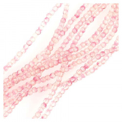 Perles de Bohème sur Fil - Rondes 3 mm Vieux Rose Transparent