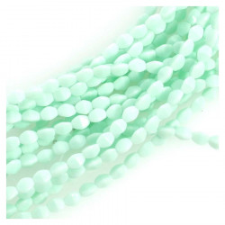 Perles de Bohème sur Fil - Olive Facettée 5 mm Vert Pastel