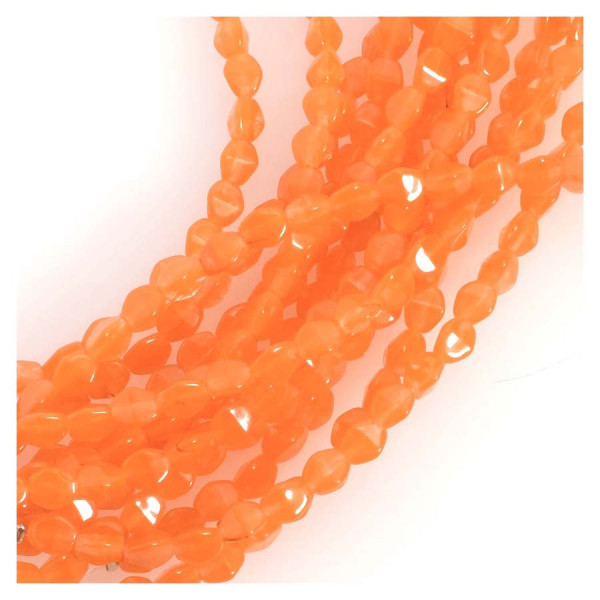 Perles de Bohème sur Fil - Olive Facettée 5 mm Orange