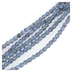 Perles de Bohème sur Fil - Rondes Facettées 4 mm Bleu Foncé