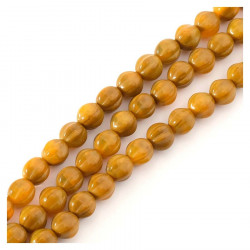 Perles de Bohème sur Fil - Rondes Striées 6 mm Rouille