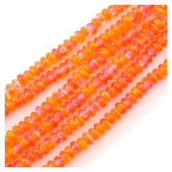 Perles de Bohème sur Fil - Donuts 2 x 4 mm Nuances de Orange