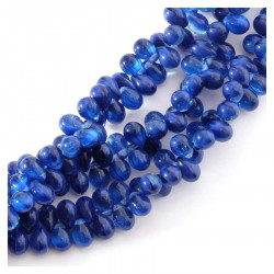 Perles de Bohème sur Fil - Goutte 5 x 7 mm Nuances de Bleu