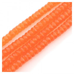 Perles de Bohème sur Fil - Rondelle Facettée Orange 3 x 6 mm