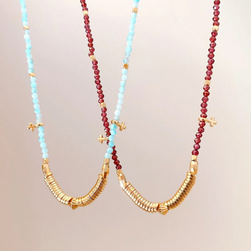 Perle Toupie Striée Doré à l'or fin 24K 15 pcs