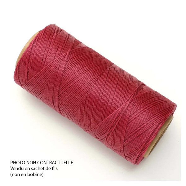 Fil ciré Linhasita pour Micro Macramé 0,5 mm x 10 m Framboise