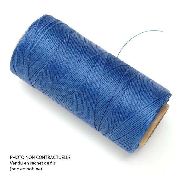 Fil ciré Linhasita pour Micro Macramé 0,5 mm x 10 m Bleu Jeans