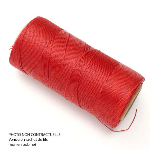 Fil ciré Linhasita pour Micro Macramé 0,5 mm x 10 m Rouge vif