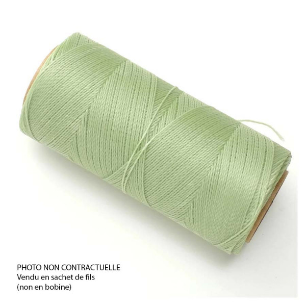 Fil ciré Linhasita pour Micro Macramé 0,5 mm x 10 m Vert Anis